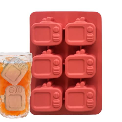 Oseczmut Eisformen Silikon | Silikon Eiswürfelform Fernseher-Design | 6 Fächer Auslaufschutz Küchenwerkzeug Für Heiße Tage Cocktails Saft Zuhause von Oseczmut