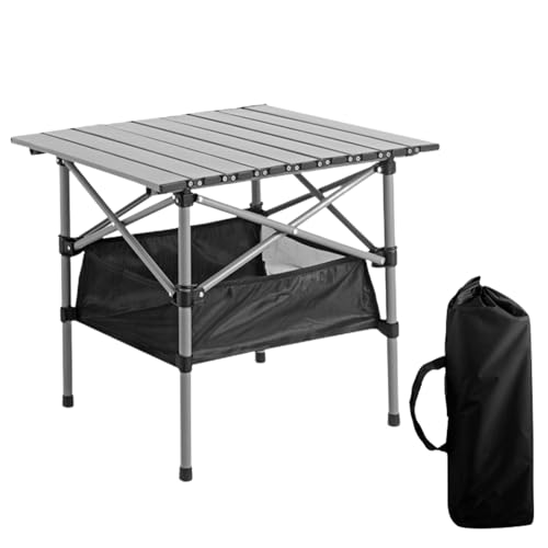 Oseczmut Klappbarer Campingtisch, tragbar, Picknick-Tische | Rolltisch für den Außenbereich mit Aufbewahrungstasche aus Netz – tragbarer Campingtisch mit Transporttisch für den Transport von Oseczmut