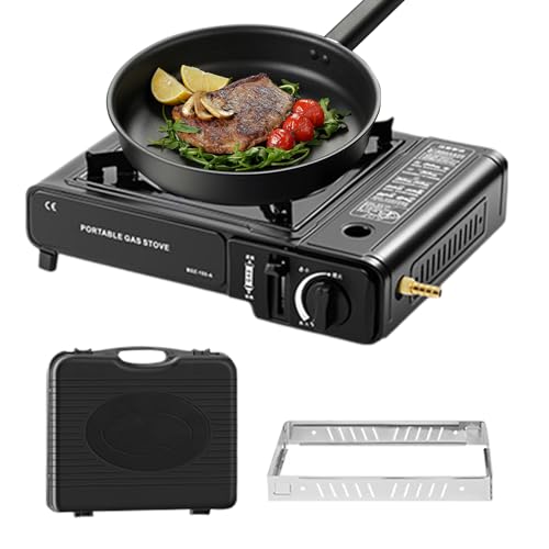 Oseczmut Tragbarer Campingkocher | Zusammenklappbarer Camping Grill | Einzelflamme Klein Hitzeisoliert Heizgerät Für Rucksacktour Wandern Terrasse Kochen von Oseczmut