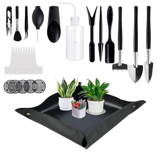 Oseczmut Umtopf-Set | Garten-Set für den Innenbereich mit Umtopfmatte, Pflegeset für Gewächshaus Innen Balkon Landschaft von Oseczmut