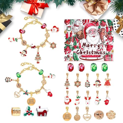 Oseczmut Weihnachts-Adventsarmbänder, Set zur Schmuckherstellung, Countdown-Kalender – festliche Geschenke zum Sammeln für Jugendliche, Frauen, Erwachsene, Familie Oseczmut Weihnachts-Adventsarmbänder, Set zur Schmuckherstellung, Countdown-Kalender – festliche Geschenke zum Sammeln für Jugendliche, Frauen, Erwachsene, Familie von Oseczmut