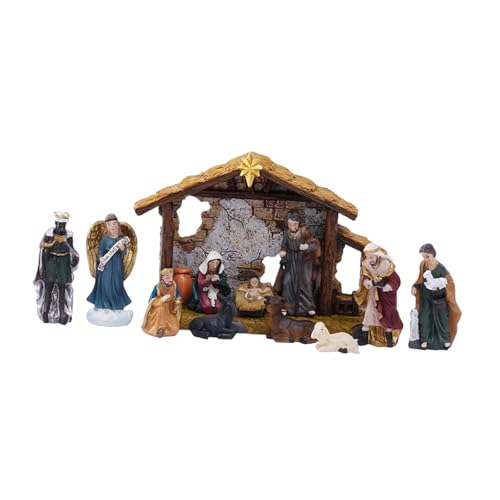 Oshhni 12 Stück Weihnachtskrippenfiguren, Jesus-Krippenszene, Sammlerstatuen der Heiligen Familie für Weihnachten, Büro, Schreibtisch, Wohnzimmer, Zuhause Oshhni 12 Stück Weihnachtskrippenfiguren, Jesus-Krippenszene, Sammlerstatuen der Heiligen Familie für Weihnachten, Büro, Schreibtisch, Wohnzimmer, Zuhause von Oshhni