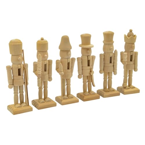 Oshhni 6 Stück Malen Sie Ihre eigene Mini-Nussknackerfigur aus, Weihnachten, DIY-Nussknackerfigur, unbehandeltes, Nussknacker-Ornamente Oshhni 6 Stück Malen Sie Ihre eigene Mini-Nussknackerfigur aus, Weihnachten, DIY-Nussknackerfigur, unbehandeltes, Nussknacker-Ornamente von Oshhni