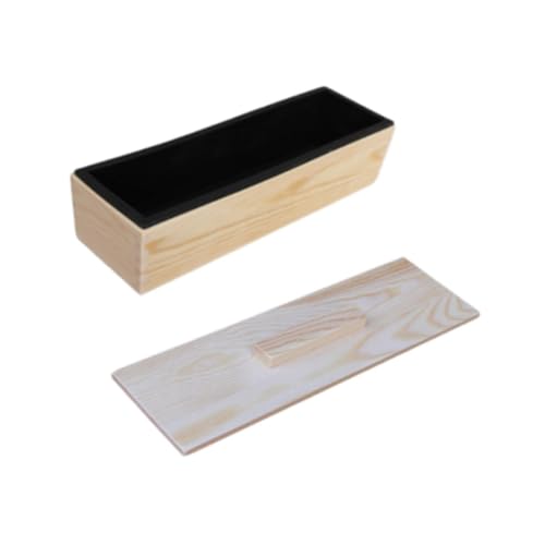 Oshhni Handgemachte Seifenform in Rechteck mit Holzbox für DIY Projekte, Schwarz von Oshhni