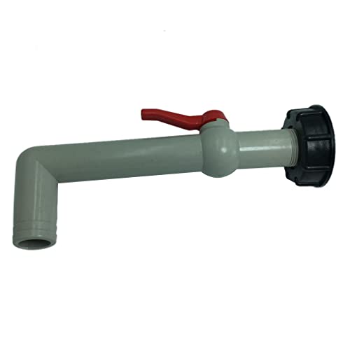 Oshhni IBC Adapter Kugelhahn Auslaufhahn für Regenwassertank Wasserfaß Regenfass - 60mm 1 90 verlängert; Hochwertiger Anschluss für Ihren Wassertank von Oshhni