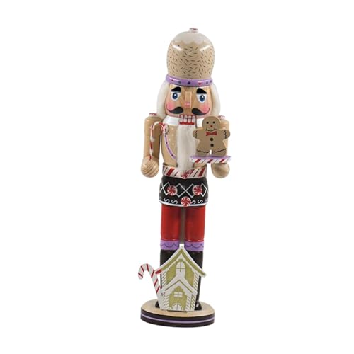 Oshhni Nussknacker-Figur aus Holz, weihnachtliche Nussknacker-Figur, hölzerne Nussknacker-Ornament-Dekoration, Stil A von Oshhni