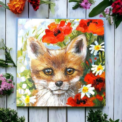 Osiris Trading UK Charming Fox Cub Forage Keramikfliese Judith Yates bezaubernde Waldwandkunst von Osiris Trading UK