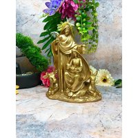 Gold-Effekt Heilige Familie Statue Der Jungfrau Maria Mit Joseph Und Jesus Religiöse Ornament Figur Dekoration von OsirisCraftworks