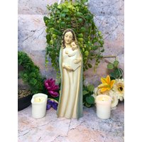 Jungfrau Maria Mit Baby Jesus Skulptur Statue Religiöse Verzierung von OsirisCraftworks