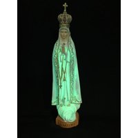 Leuchtende Statue Unserer Lieben Frau Von Fatima, Im Dunkeln Leuchtende Jungfrau Maria, Religiöse Figur Spirituelles Christliches Dekor Heilige von OsirisCraftworks