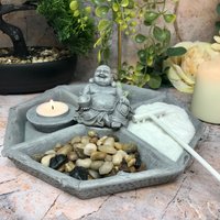 Zen-Garten-Kit - Mini Buddha Meditation Und Entspannungsraum Komplettes Set Mit Sand, Harke, Kerze & Dekor von OsirisCraftworks