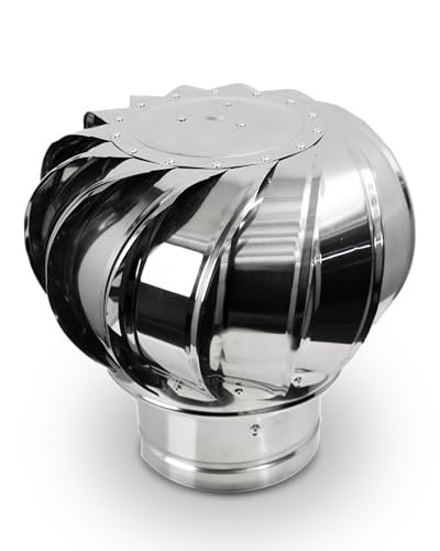 Oskar Drehbare Kaminhaube, Kamin Aufsatz Edelstahl, Wind- und Wetterabweisend (200mm) von Oskar