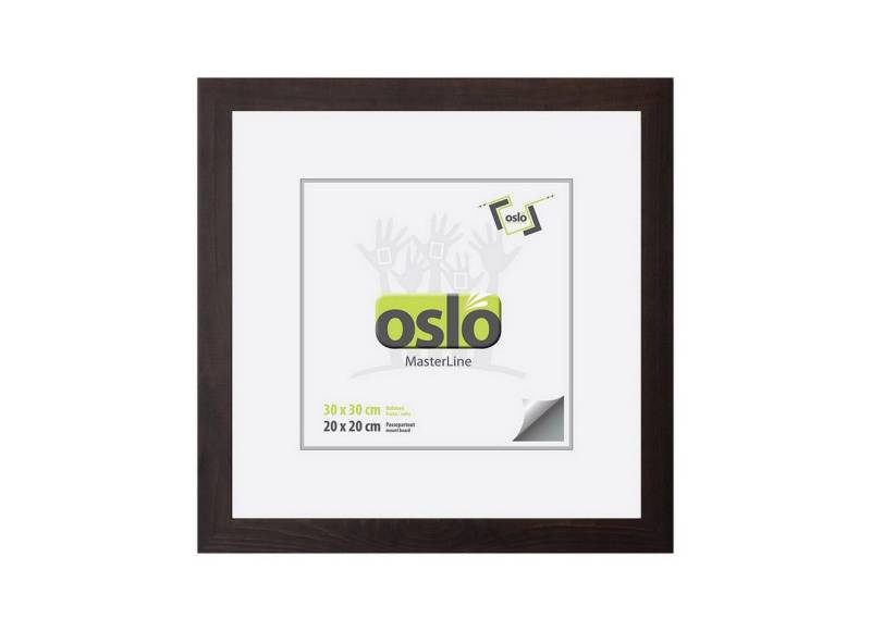 Oslo MasterLine Bilderrahmen Holz massiv FSC-zertifiziert Echtglas Hoch- Querformat Puzzlerahmen, 30x30 dunkelbraun von Oslo MasterLine