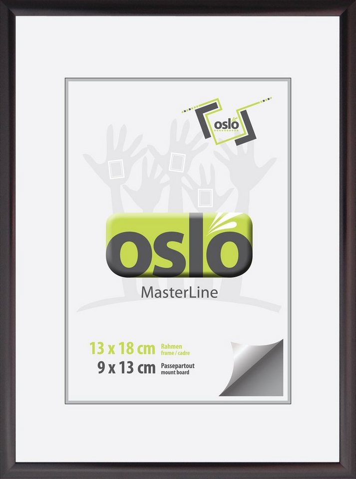 Oslo MasterLine Einzelrahmen Bilderrahmen 13 x 18 cm Aluminium schmal mit Aufsteller, graphit Alu Hoch- und Querformat von Oslo MasterLine