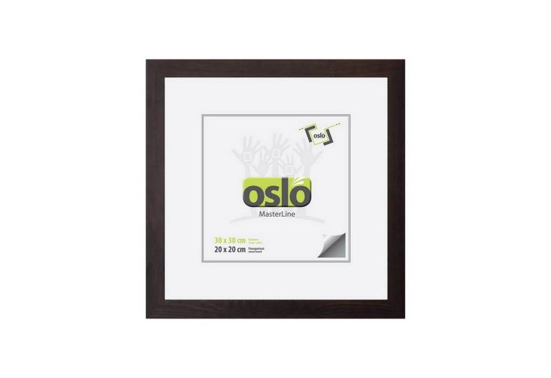 Oslo MasterLine Einzelrahmen Bilderrahmen Holz massiv quadratisch FSC mit Glasscheibe, 30 x 30 cm dunkelbraun von Oslo MasterLine