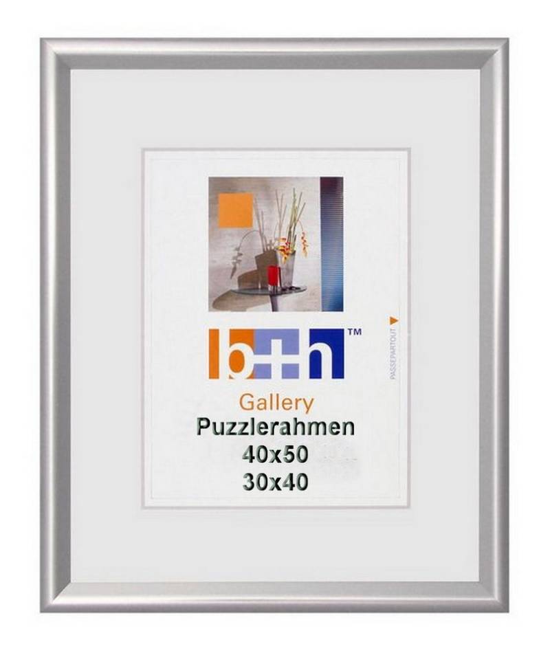 Oslo MasterLine Einzelrahmen Bilderrahmen Kunststoff silber Floatglas Puzzlerahmen Hoch- Querformat, Becker und Hach von Oslo MasterLine