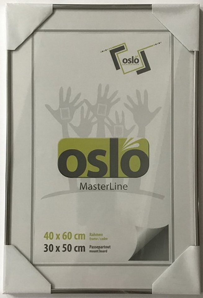 Oslo MasterLine Einzelrahmen Bilderrahmen Aluminium schmal Echtglas Fotorahmen Hoch- und Querformat, 40 x 60 cm Portraitrahmen perfekt für Puzzle Rahmenfarbe graphit von Oslo MasterLine