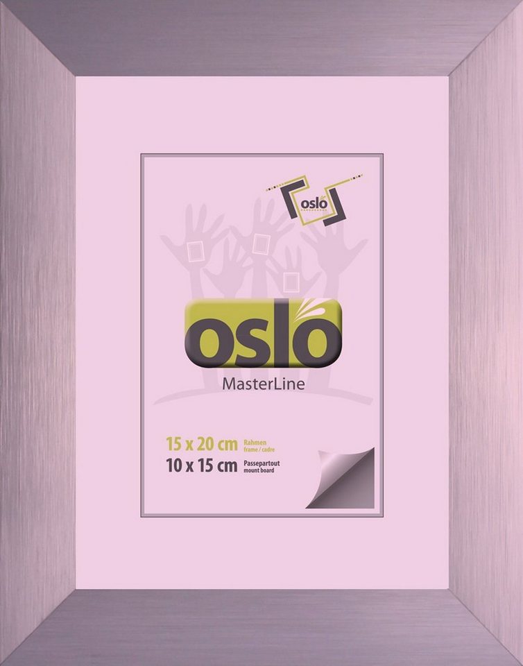 Oslo MasterLine Portraitrahmen Bilderrahmen Aluminium gebürstet Echtglas stabiler Aufsteller Alu, Rahmenfarbe graphit (grau), Format 15 x 20 cm von Oslo MasterLine