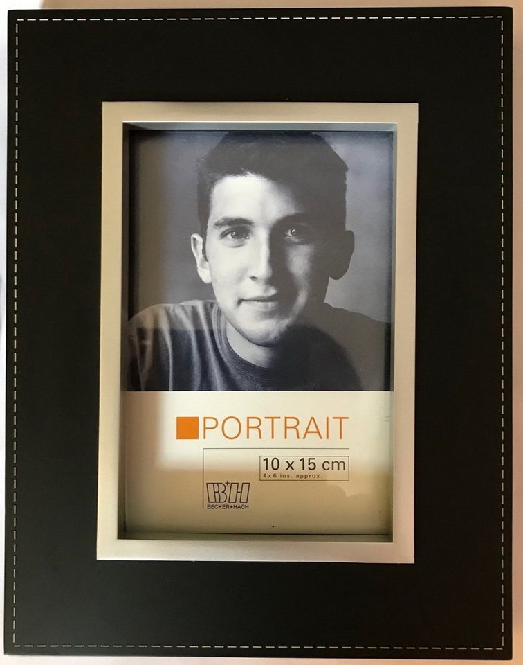 Oslo MasterLine Portraitrahmen Bilderrahmen 10x15 cm Klarglas Holz schwarz matt silberne Innenleiste, Fotorahmen mit Glasscheibe Hoch- Querformat von Oslo MasterLine