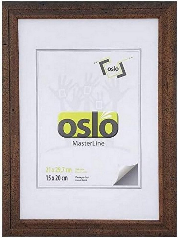 Oslo MasterLine Portraitrahmen Bilderrahmen Holz dunkel braun vintage antik-optik Fotorahmen FSC, 4er-Set Format 21 x 30 stabiler Aufsteller von Oslo MasterLine