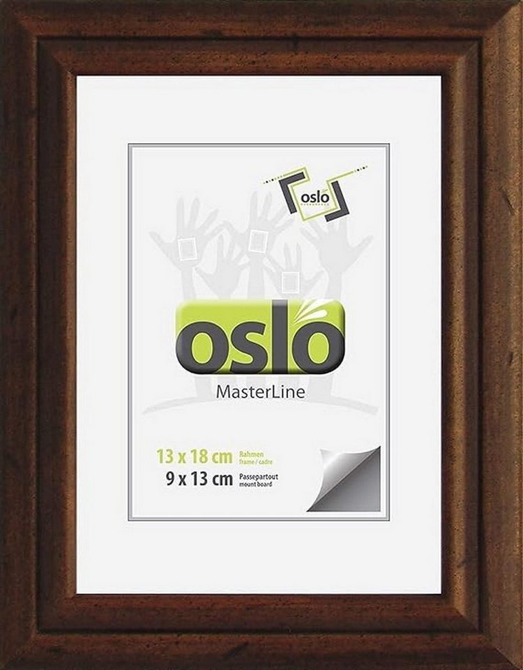 Oslo MasterLine Portraitrahmen Bilderrahmen Holz dunkel braun vintage antik-optik Fotorahmen FSC, Einzelrahmen Bildgröße 13 x 18 cm von Oslo MasterLine