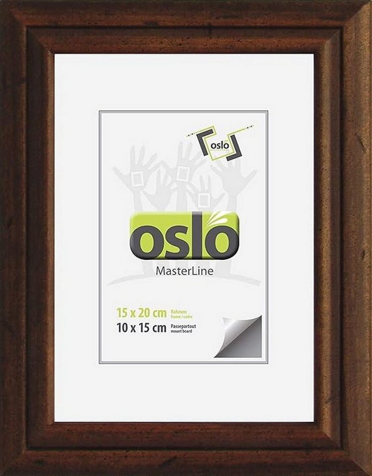 Oslo MasterLine Portraitrahmen Bilderrahmen Holz dunkel braun vintage antik-optik Fotorahmen FSC, stabiler Aufsteller Echtglas Format 15 x 20 cm von Oslo MasterLine