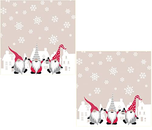 Weihnachtsservietten mit Motiv - Servietten Weihnachten - Wichtelmotiv - 33x33cm - 20Stück - 2er Pack Weihnachtsservietten mit Motiv - Servietten Weihnachten - Wichtelmotiv - 33x33cm - 20Stück - 2er Pack von Osma Werm GmbH