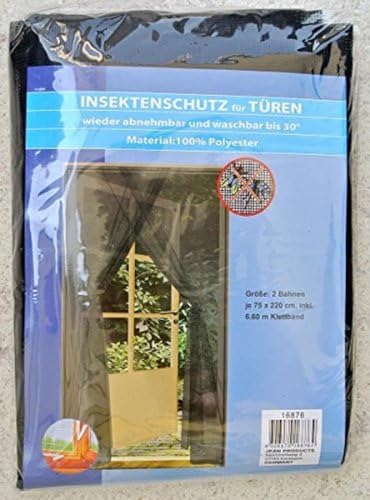 Fliegengitter Insektenschutz Mückengitter Tür Schwarz 2 x 75 cm x 220 cm von OSMA