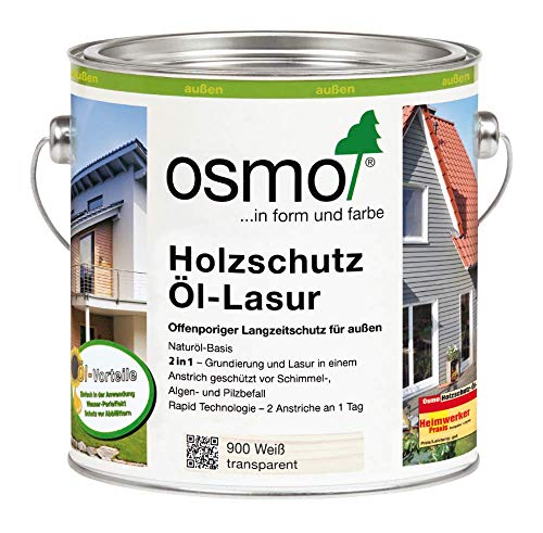 Osmo Holzschutz Öl-Lasur Weiß 2,50 l - 12100024 von OSMO