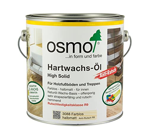 OSMO Hartwachs-Öl Anti-Rutsch 2,5 Liter 3088 Farblos halbmatt (R9) von OSMO