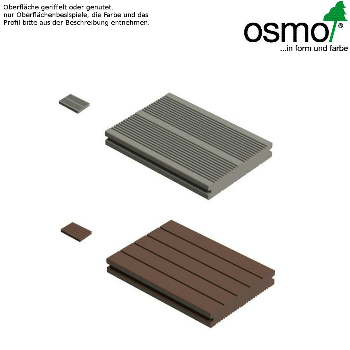 OSMO MULTI-DECK BPC-Terrassendiele Vollprofil DUNKELBRAUN-genutet oder geriffelt-300 cm von Osmo Holz