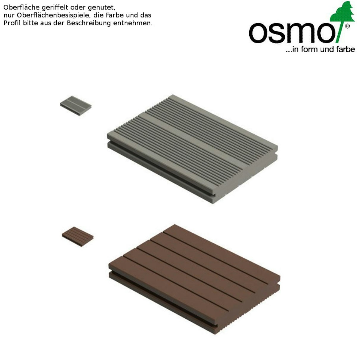 OSMO MULTI-DECK BPC-Terrassendiele Vollprofil DUNKELBRAUN-genutet oder geriffelt-500 cm von Osmo Holz