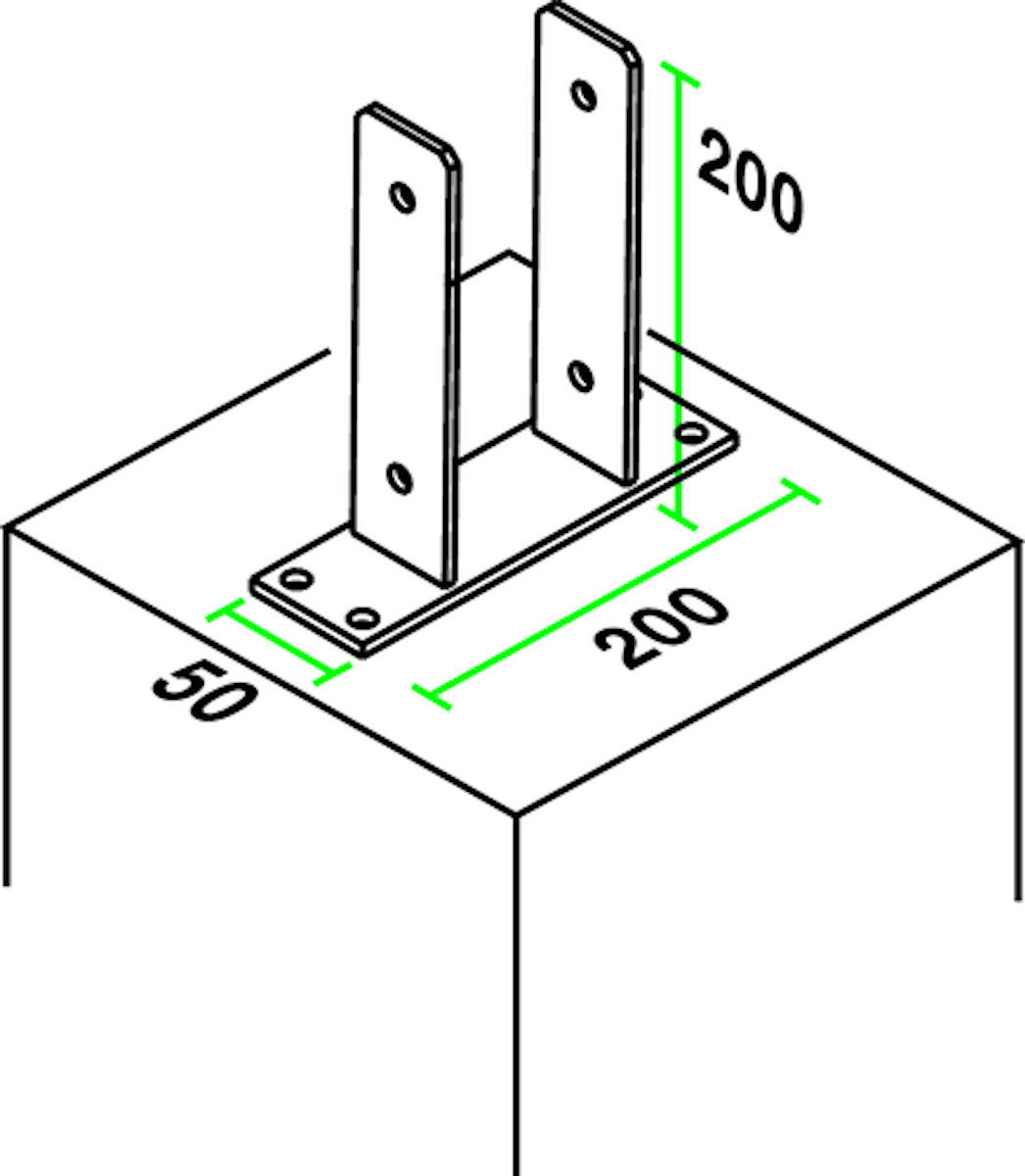 OSMO Pfostenanker zum Aufdübeln-Pfostenlasche 90x90 mm von Osmo Holz