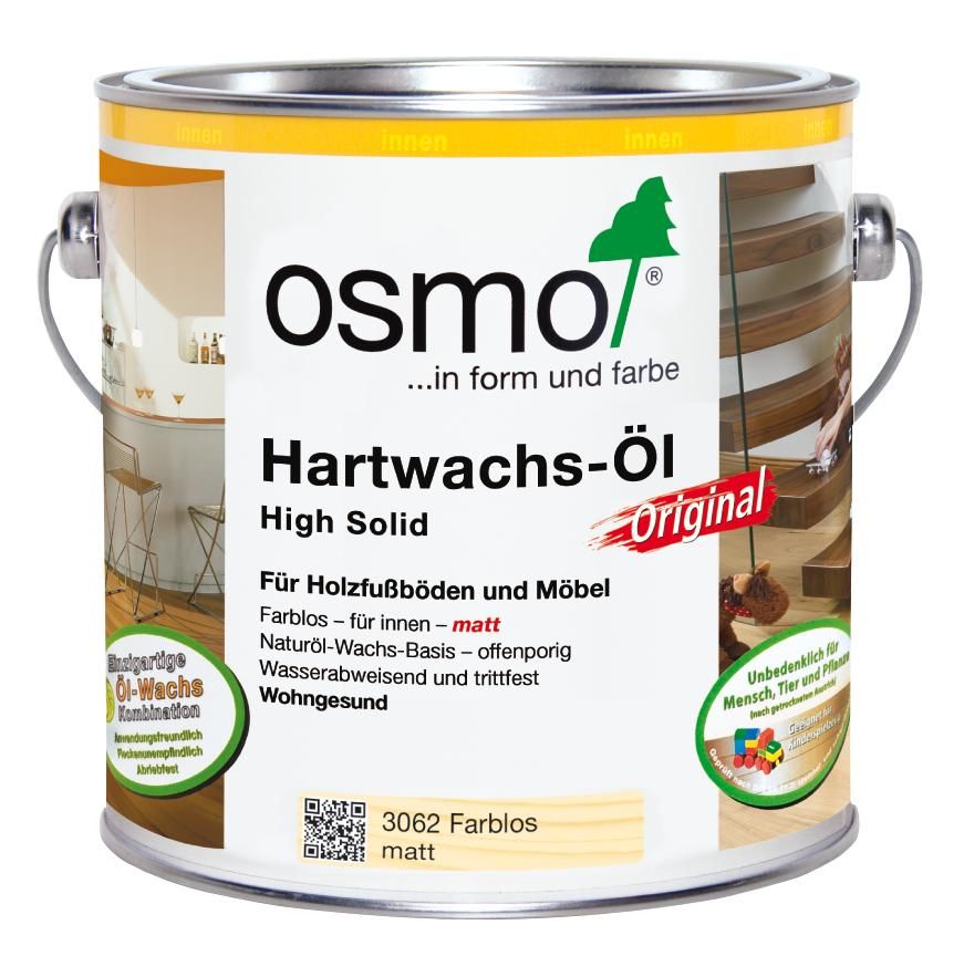 Osmo Hartwachs-Öl Original 2,5 L farblos matt von Osmo