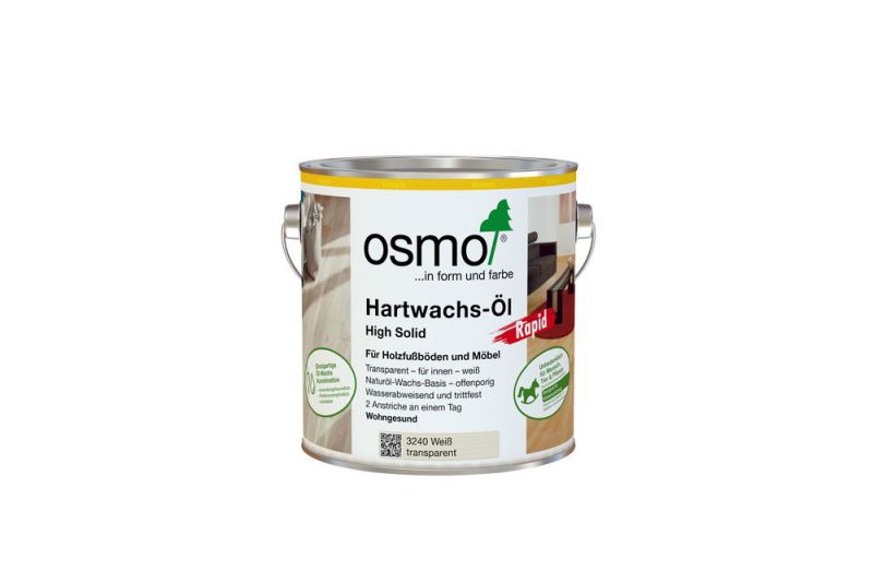 Osmo Hartwachs-Öl Rapid Weiß transp. 2,50 l - 15100513 von Osmo