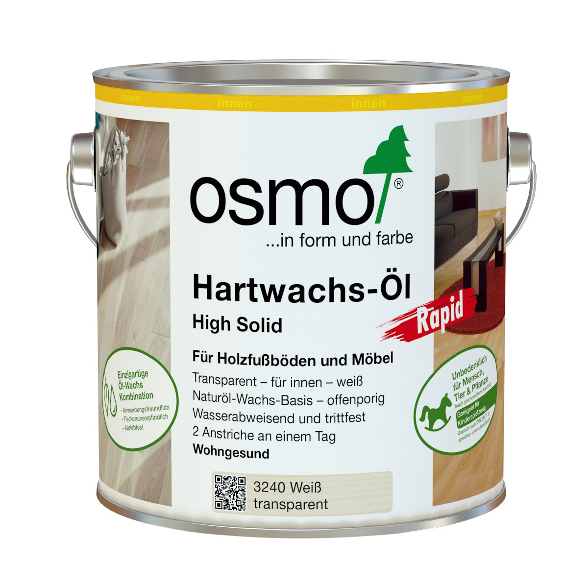 OSMO Hartwachs-Öl Rapid -3262 Farblos matt-25 Liter von Osmo Farben & Zubehör