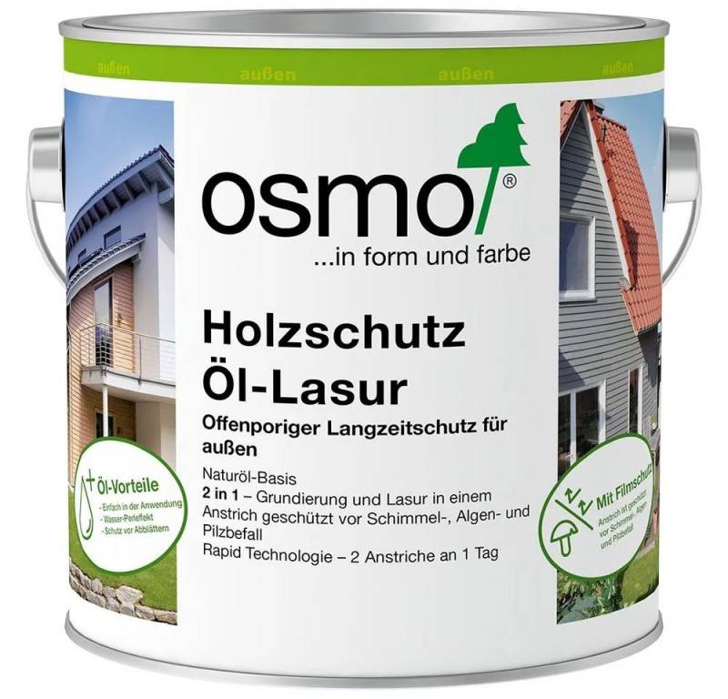 Osmo Holzschutzlasur Osmo Holzschutz-Öl-Lasur Teak 2,5 l seidenmatt, UV- & wetterbeständig, offenporig von Osmo