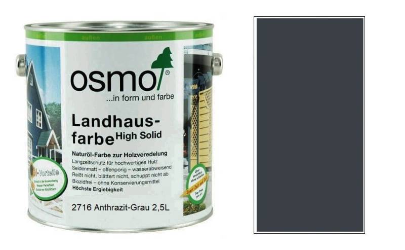 Osmo Holzöl OSMO 2716 Landhausfarbe Anthrazit 2,5 Ltr von Osmo