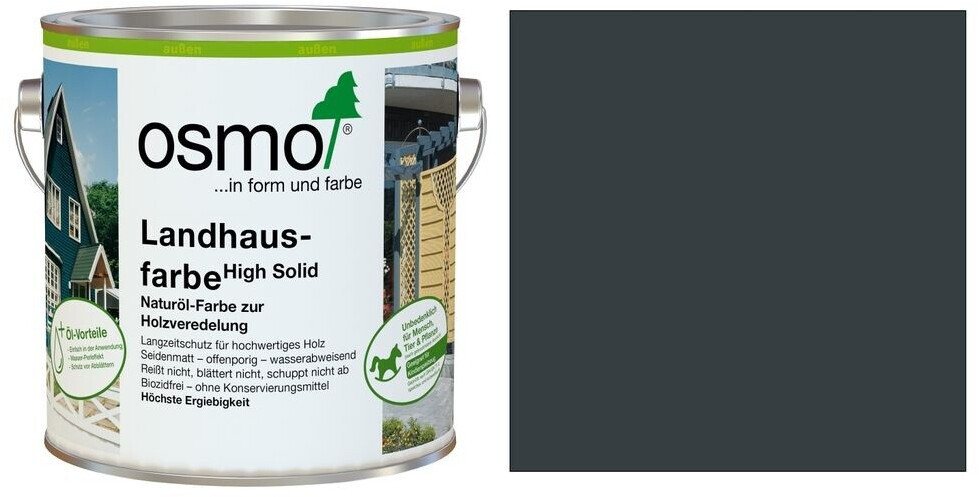 Osmo Wetterschutzfarbe Osmo Landhausfarbe Anthrazitgrau 2,5 l Holzfarbe außen seidenmatt, wetter- und UV-beständig, offenporig Osmo Wetterschutzfarbe Osmo Landhausfarbe Anthrazitgrau 2,5 l Holzfarbe außen seidenmatt, wetter- und UV-beständig, offenporig von Osmo