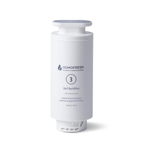 OsmoFresh 3-in-1 Nachfilter Flow800 | Filter 3 | Ersatz-Nachfilter | Mineralisierung & Aktivkohle | pH-Wert Optimierung | Nachmineralisierung mit Calcium, Magnesium, Natrium & Kalium | Ersatzkartusche OsmoFresh 3-in-1 Nachfilter Flow800 | Filter 3 | Ersatz-Nachfilter | Mineralisierung & Aktivkohle | pH-Wert Optimierung | Nachmineralisierung mit Calcium, Magnesium, Natrium & Kalium | Ersatzkartusche von OsmoFresh