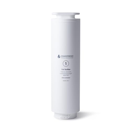 OsmoFresh 3-in-1 Vorfilter für Flow800 | Filter # 1 | Ersatz-Vorfilter für Osmoseanlage | Sediment- & Aktivkohlefilter mit ScaleShield | Hochwertige Filtration & Membranschutz | Gegen Kalkablagerungen von OsmoFresh