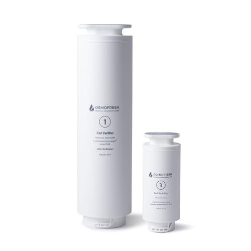 OsmoFresh Filterset Flow800 – 3in1 Mineralisierungsnachfilter | Ersatzfilter # 1 & 3 | Membranschutz | ScaleShield | Aktivkohlenachfilter | Frischer Geschmack | pH ca. 7 | Mineralisiertes Osmosewasser OsmoFresh Filterset Flow800 – 3in1 Mineralisierungsnachfilter | Ersatzfilter # 1 & 3 | Membranschutz | ScaleShield | Aktivkohlenachfilter | Frischer Geschmack | pH ca. 7 | Mineralisiertes Osmosewasser von OsmoFresh