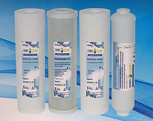Osmoclean Filtersatz Filter für 5-stufige Umkehrosmose Wasserfilter z.B 300/500 GPD 10 Zoll Osmoseanlage von Osmoclean