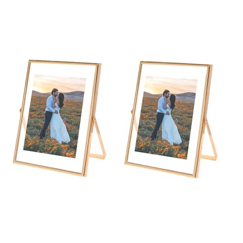 Osmond 1 Stück Metall-Bilderrahmen, Schwebende Tisch-Bilderrahmen Aus Echtglas, 4 X 6, für Mehrere Fotogrößen (4 X 6, 3 X 5, 2 X 3), Gold von Osmond