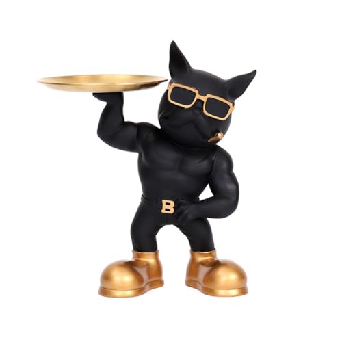 Osmond French Bulldog Schreibtischschmuck Vielseitige Halterung für Den Heim-Schreibtisch Zur Dekoration des Heims Französische Bulldogge Weste (Schwarz) von Osmond