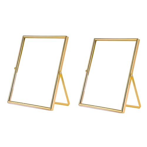 Osmond Gold Floating Bilderrahmen Set Von 2, Geschenk Metall-Glas-Fotorahmen, für Tischaufstellung Vertikal Einfach zu Verwenden Osmond Gold Floating Bilderrahmen Set Von 2, Geschenk Metall-Glas-Fotorahmen, für Tischaufstellung Vertikal Einfach zu Verwenden von Osmond