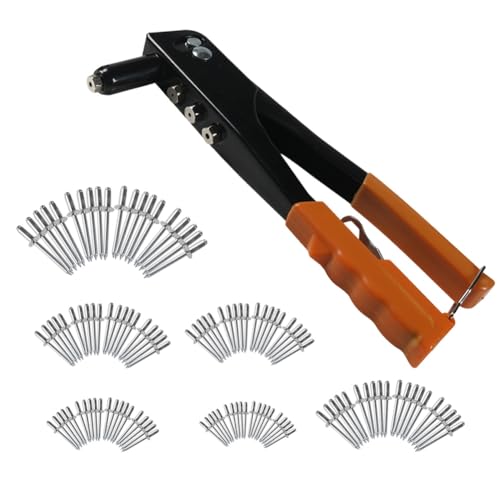 Osmond Heavy Duty -Nieten Nietmaschine 120pcs Blind Nieten Handwerkzeuge Sortiment Kit Nietmutter Werkzeug Orange von Osmond