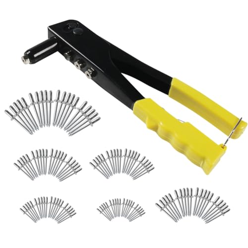 Osmond Heavy Duty Riveter Nietmaschine 120pcs Blind Nieten Handwerkzeuge Sortiment Kit Nietmutter Werkzeug Gelb von Osmond
