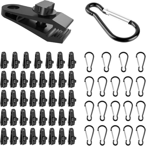 Osmond Tarp Clips Clamps 60 Stcs Zeltklemme mit Karabinern Binden Den Befestigungselement -Clips -Halter f¨¹r Planen, Pool, Pool von Osmond