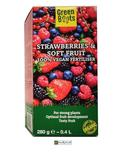 Green Boots Dünger für Erdbeeren und Kleinfrüchte | 100% pflanzlicher Dünger geeignet für alle Kleinfrüchte wie Erdbeeren, Brombeeren und Himbeeren aus Österreich von OsoRetail